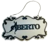 Placa Decorativa MDF 3mm “Aberto/Fechado” Corte a Laser Para Portas e Paredes Branco