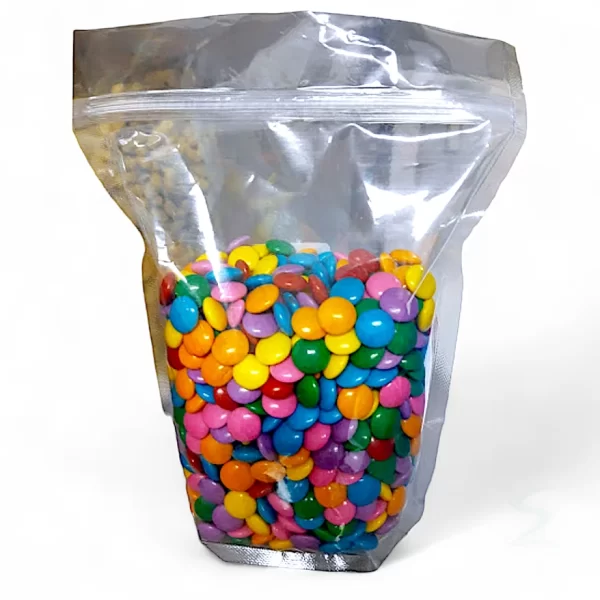 100 Sacos Stand Up Pouch Metalizado Prata Com Visor E Zip 20x27 - Imagem 3