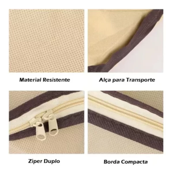 Organizadores Roupas Cor Bege, 4 Caixas - Imagem 5