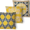 Kit Com 3 Almofadas Cobre Amarelo