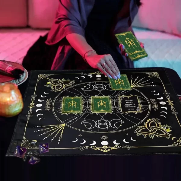 Toalha De Mesa De Tarô De Veludo Quadrado - Imagem 2