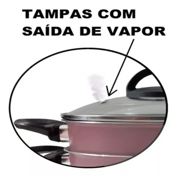 Panelas Rosa Baking Saucepan 09 peças - Imagem 4