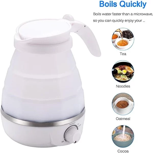 Chaleira Elétrica Portátil Dobrável de Silicone Dobrável com Plugue 110 V EUA - Imagem 6
