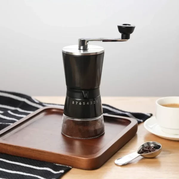 Moedor De Café Manual Com Rebarbuças Cerâmicas Cômicas, 15 Configurações Externas Ajustáveis - Imagem 2