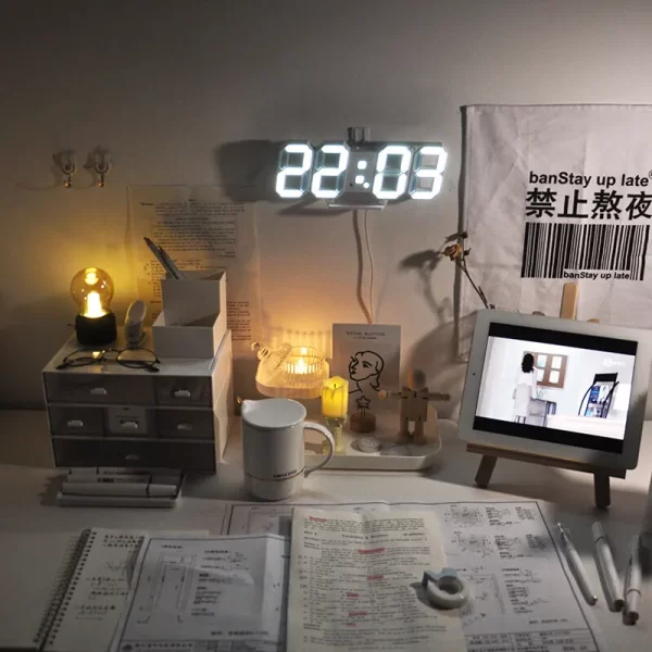Relógios de Parede Digitais LED Ajustáveis - Imagem 3