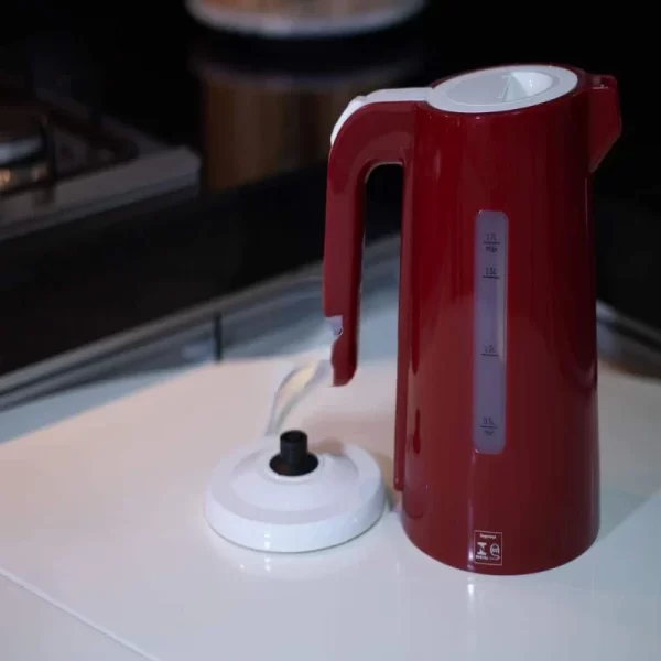 Chaleira Térmica Elétrica Vermelha Vibrante, 1.7L, 110V - Imagem 5