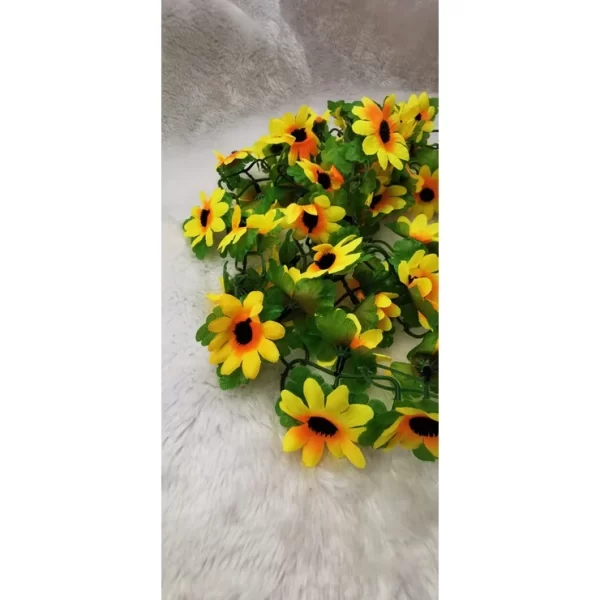 Corrente de Girassol Flor Artificial 2m Flores - Imagem 5