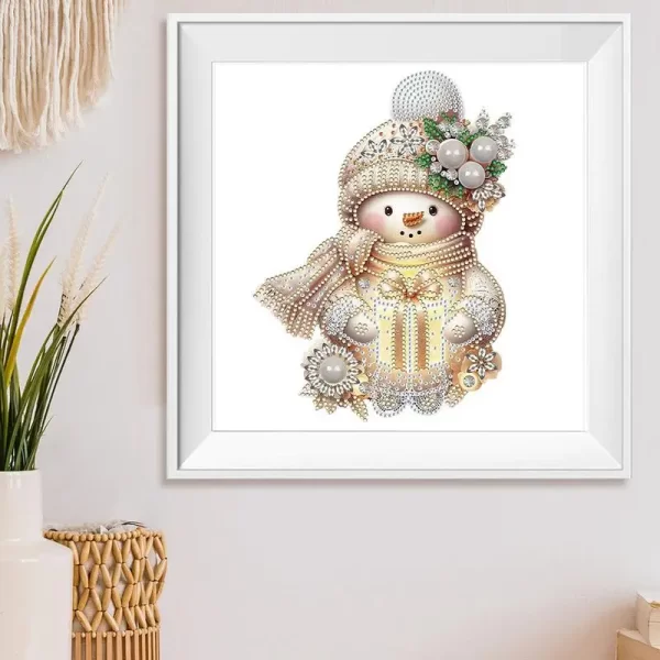 Boneco de Neve Acrílico Strass Pintura com Lona - Imagem 4