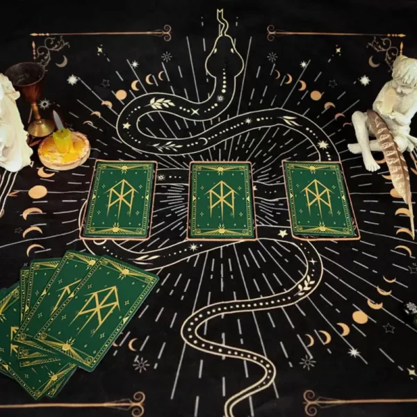 Toalha De Mesa De Tarô De Veludo Quadrado - Imagem 3