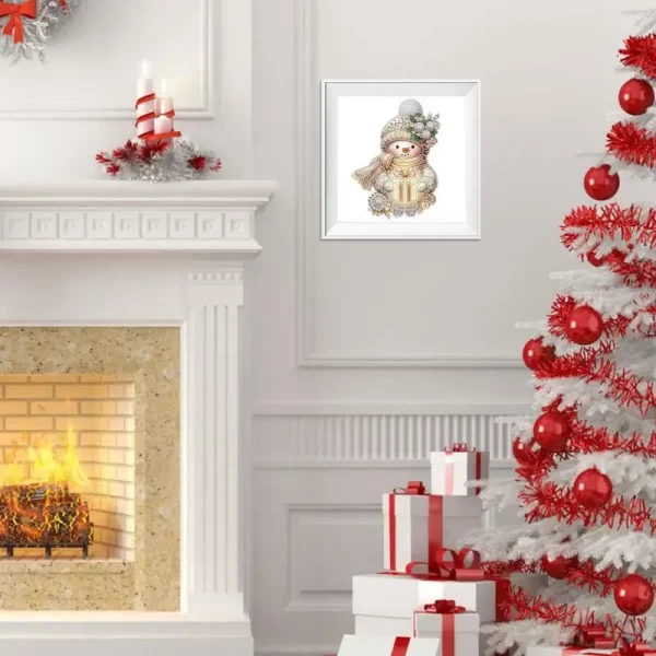 Boneco de Neve Acrílico Strass Pintura com Lona - Imagem 3