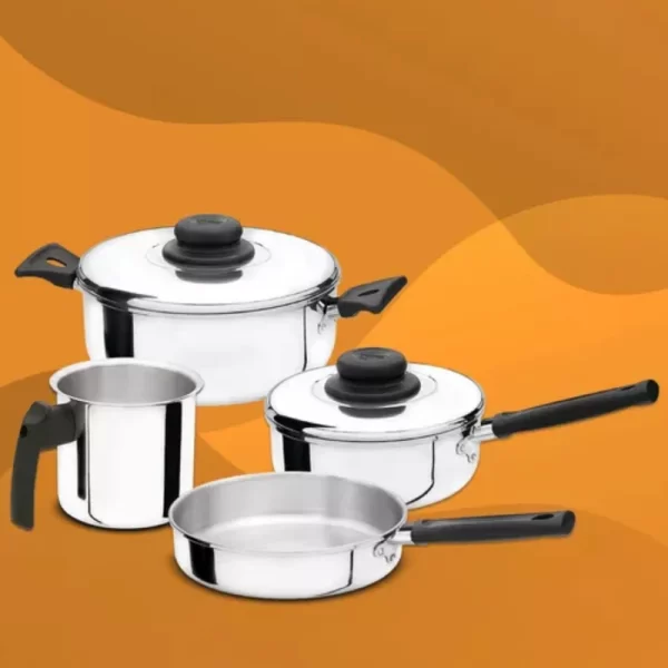 Panelas e Fritadeiras Antiaderente de Metal 4 peças - Imagem 3