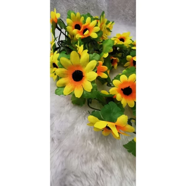 Corrente de Girassol Flor Artificial 2m Flores - Imagem 6