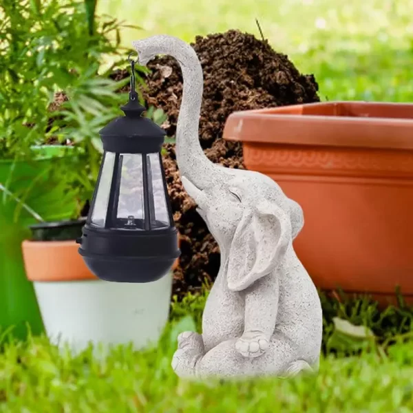 Elefante de Jardim com luzes LED - Solar - Imagem 4