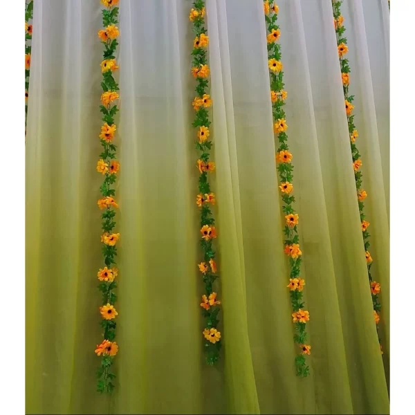 Corrente de Girassol Flor Artificial 2m Flores - Imagem 2