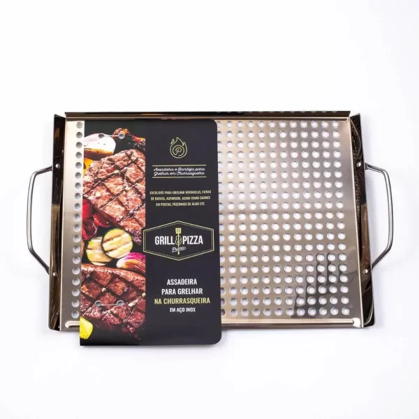 Jogo para Churrasco Bandeja Wok Faca e Chaira 4 peças Prana - Imagem 6