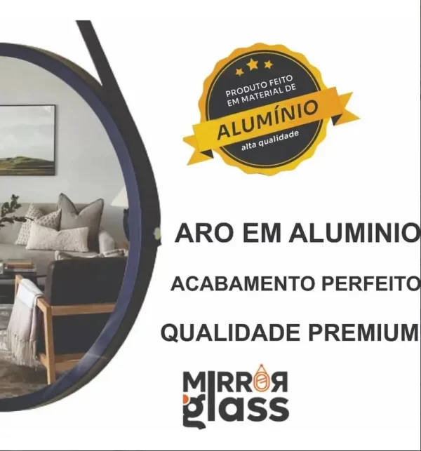 Espelhos Redondos com Punho Decorativo 40cm - Imagem 2