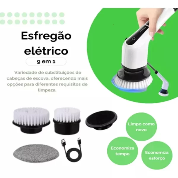 Escova Elétrica Do Esfregão Da Limpeza Do Assoalho, 3 em 1 - Imagem 2