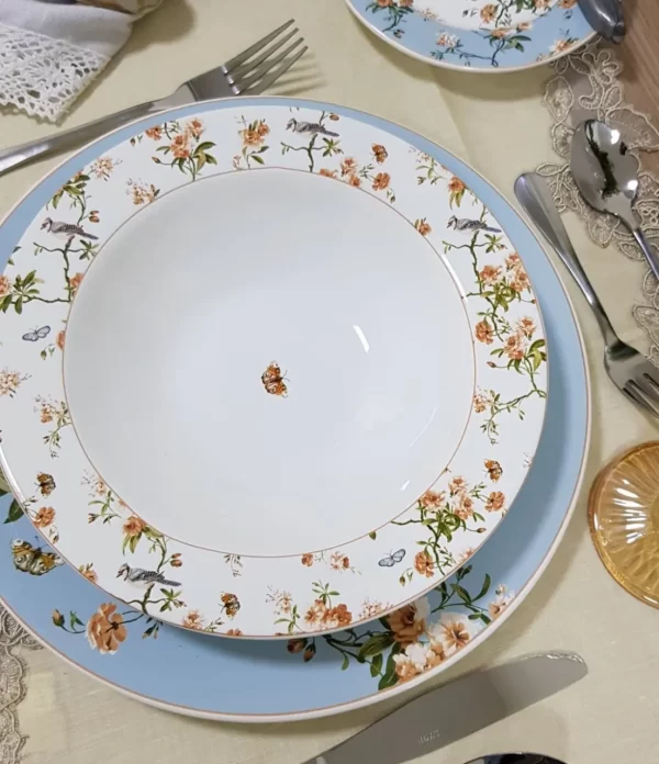 Prato Fundo Cerâmica Peonies Scalla 6 peças - Imagem 3