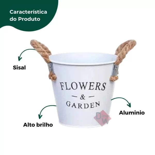 Vaso Decorativo Moderno Cachepot Branco - Imagem 3