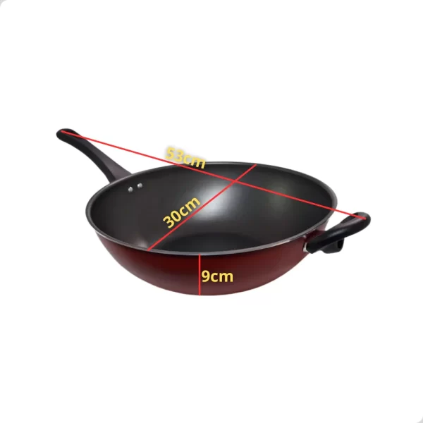 Frigideira Funda Wok Antiaderente 30cm Vermelha 5L - Imagem 2