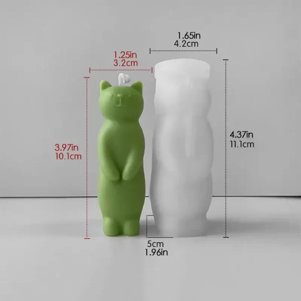 Vela Artesanal de Silicone Formato Gato - Imagem 6