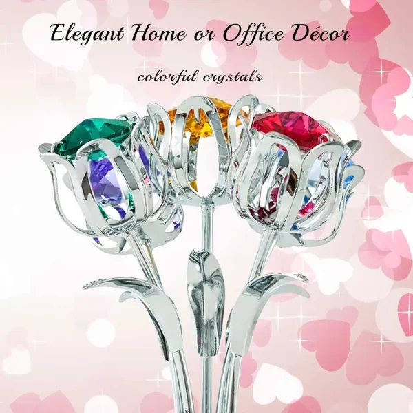 Enfeite de Buquê e Vaso de Flores com Cristais Coloridos - Imagem 6