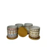 Kit 4 Vasos Decorativos de Cerâmica com Bases de Bambu 8,5x8 cm