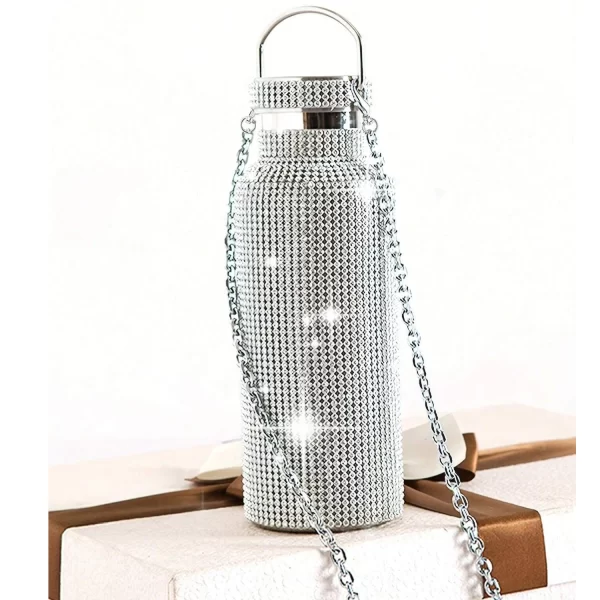 Garrafa Térmica Strass, para Mulheres, de Aço Inoxidável a Vácuo - Imagem 3