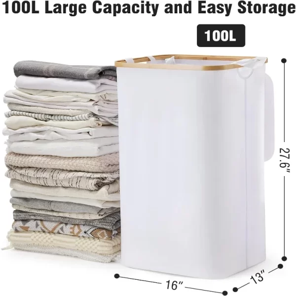 Cesta de Lavanderia Grande com Tampa - 100l - Imagem 3