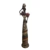 Estátua Mulher Negra Africana Escultura Decorativa 30cm