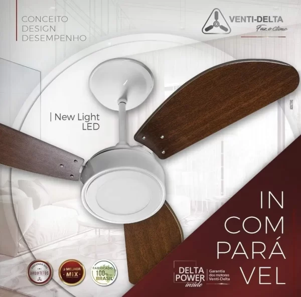 Ventiladores de Teto Branco com Air Cooler, VT New Light, 12W, 3 Pares, Ventilador, 12V - Imagem 2