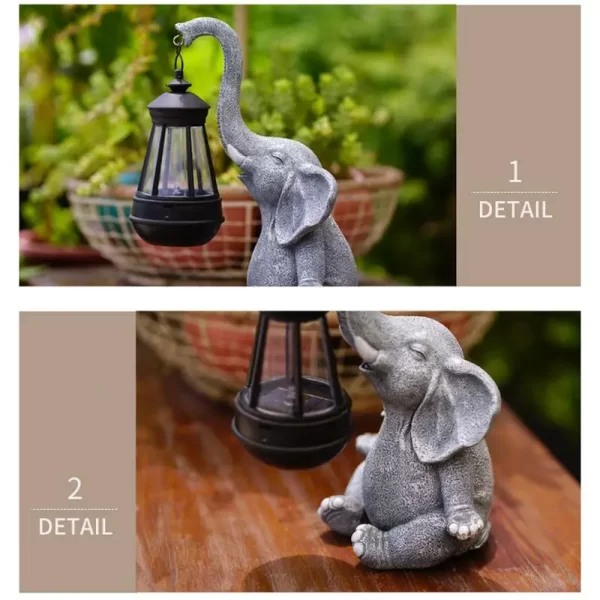 Elefante de Jardim com luzes LED - Solar - Imagem 5