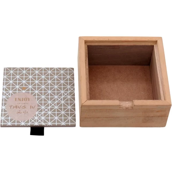 PENÉLOPE CAIXA ORGANIZADORA 6x13x13cm MADEIRA BEGE - Imagem 3