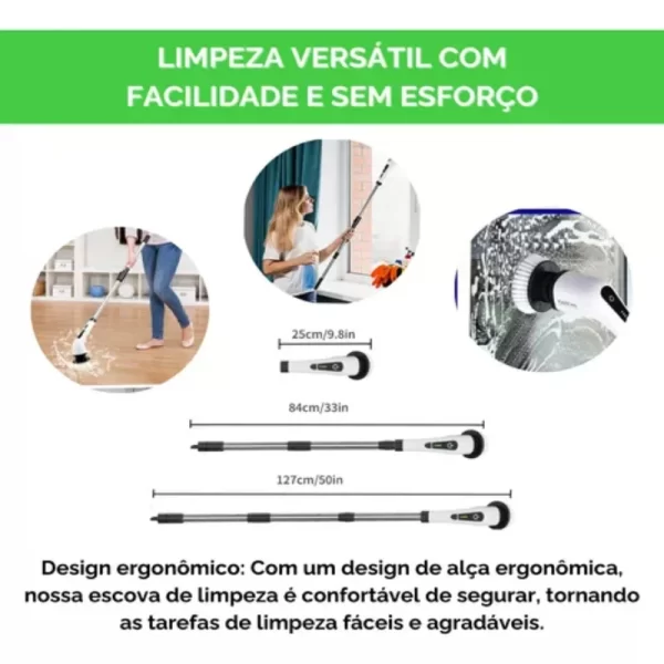 Escova Elétrica Do Esfregão Da Limpeza Do Assoalho, 3 em 1 - Imagem 3