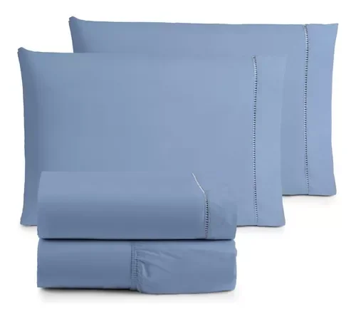 Assorted Colors Folha de Cama 200 fios, 100% algodão, 4 pcs - Imagem 2