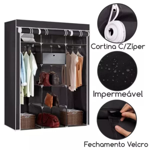 Organizador De Roupeiro Portátil Dobrável - Imagem 6