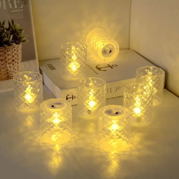 12 Vela Led com Suporte Castiçal Luminária Decoração Sem Fio - Imagem 5