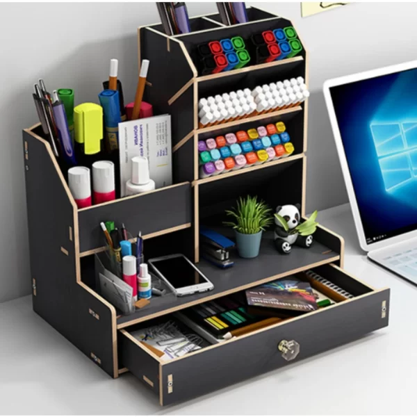 Caixa de Papelaria de Madeira Skew Pen Holder - Imagem 4