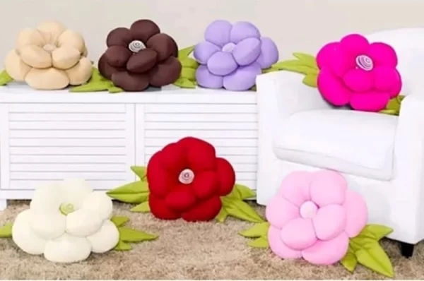 Almofada Decorativa Flor Malha - Imagem 2