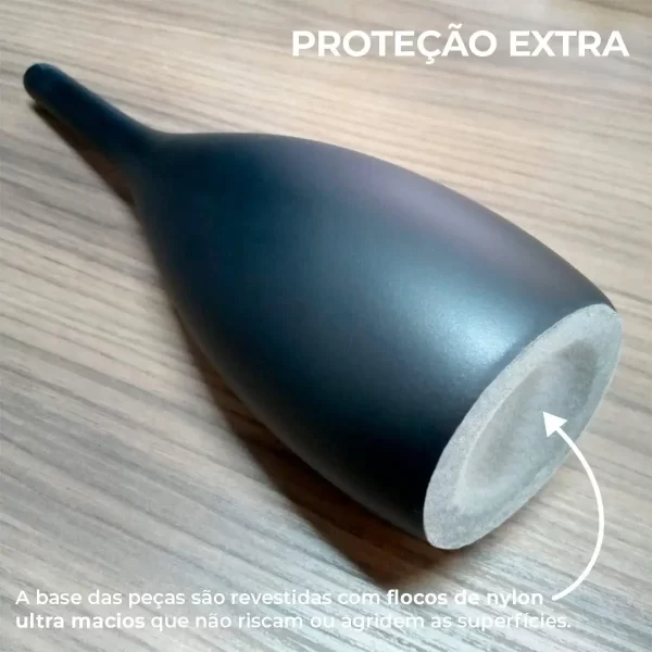 Dupla de Vasos de Cerâmica Preto Fosco Cristal Decoração de Sala - Imagem 6