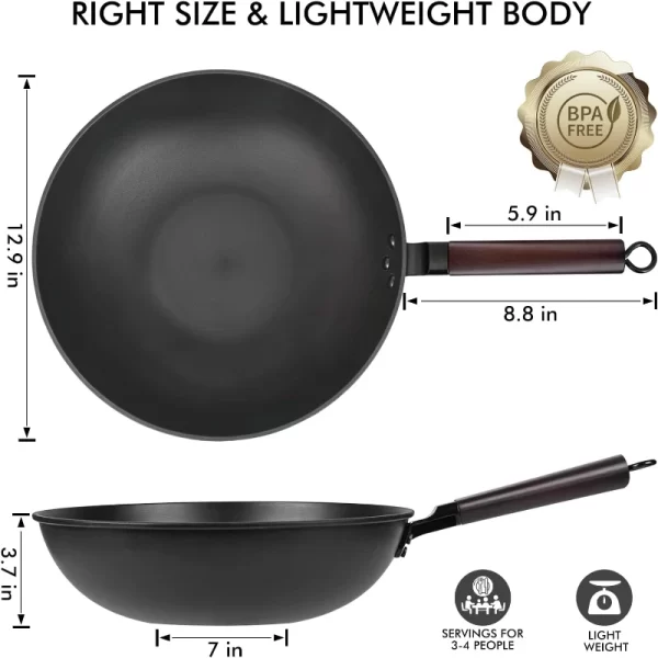 Frigideira de Carbono Wok com Tampa - Imagem 3