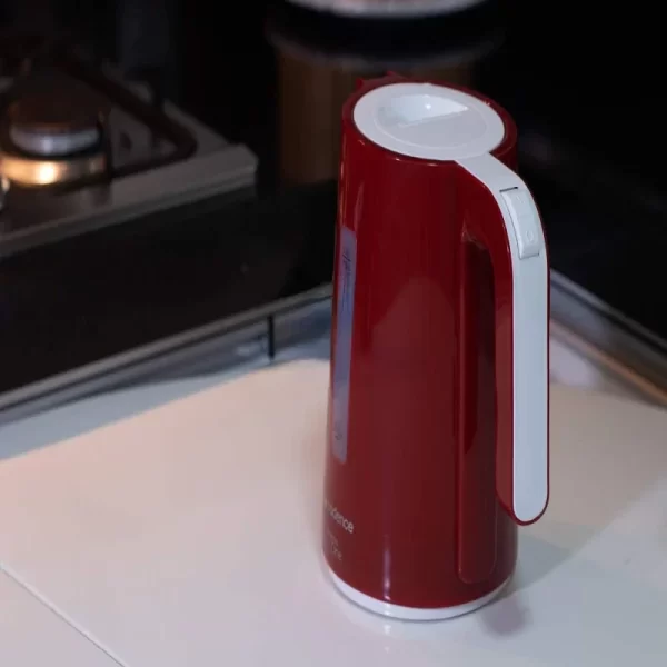 Chaleira Térmica Elétrica Vermelha Vibrante, 1.7L, 110V - Imagem 6