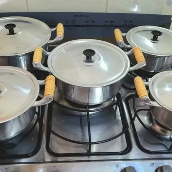 Panelas de Alumínio Fundido Polido e Fritadeiras 5 Peças - Imagem 4