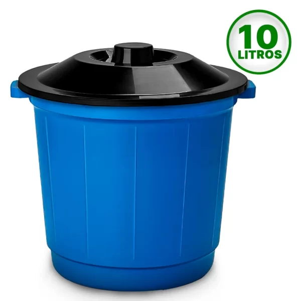 Lixeira Cesto 10 Litros Para Cozinha Plástico Com Tampa - Imagem 3