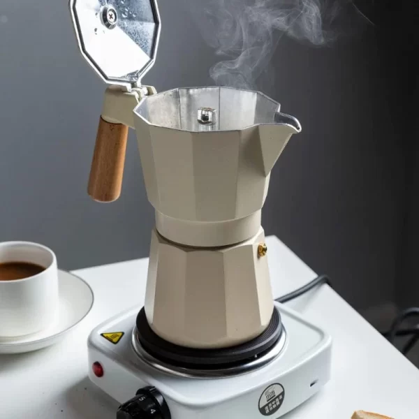 Chaleira Elétrica de Café, Moka Italiano Cabo de Madeira, Café Expresso, 6 copos - Imagem 6