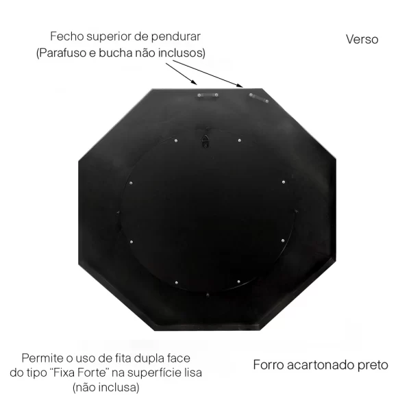 Espelho Decorativo Urban Octogonal 55x55x2,5 cm Prata - Imagem 6