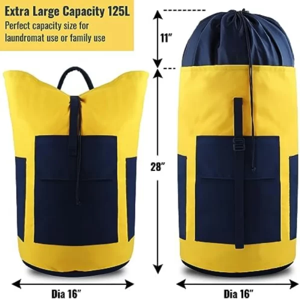 Bolsa Cesta de Lavanderia Extra Grande com Alças de Ombro -125l - Imagem 2
