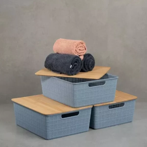 Organizador com Tampa de Bambu 12L - Imagem 5
