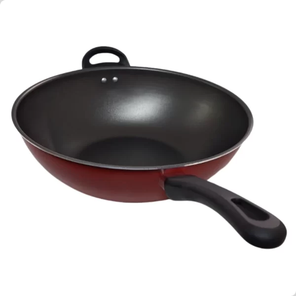 Frigideira Funda Wok Antiaderente 30cm Vermelha 5L - Imagem 3