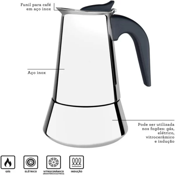 Cafeteira Espresso, Máquina de Chá e Café Expresso, Chaleira Elétrica Isolada, 350 ml - Imagem 3